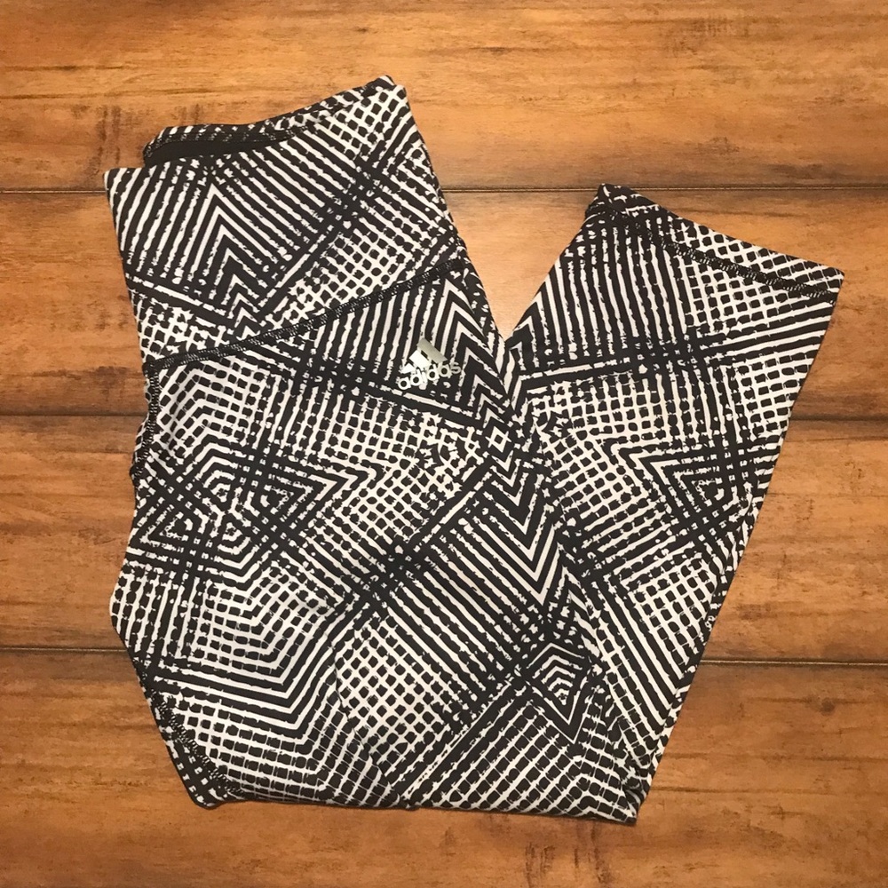 Adidas Black & White Capri Leggings